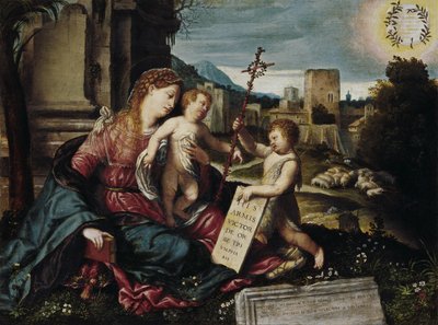 Madonna with Child and the Young St John by Moretto da Brescia
